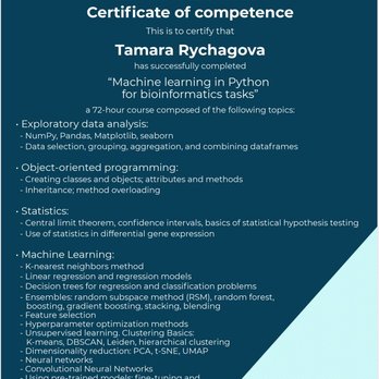 Machine learning in python for bioinformatics tasks