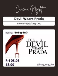 Cinema + Speaking Club: The Devil Wears Prada